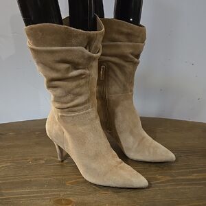 Beige Suede Women's Boots